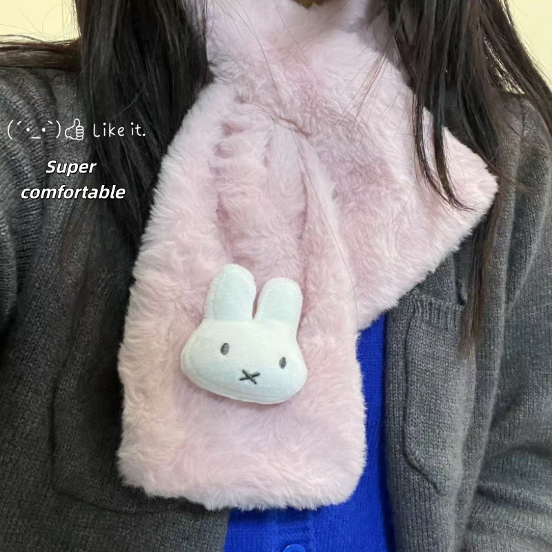 Winter Clothing Accessories - 화이트 미피 스카프 | 다용도 가을/겨울