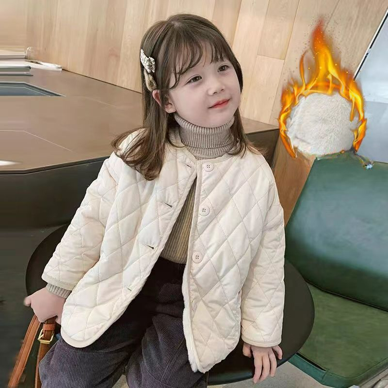 Winter Clothing Baby Boy - 남아 및 여아용 다이아몬드 그리드 코트,