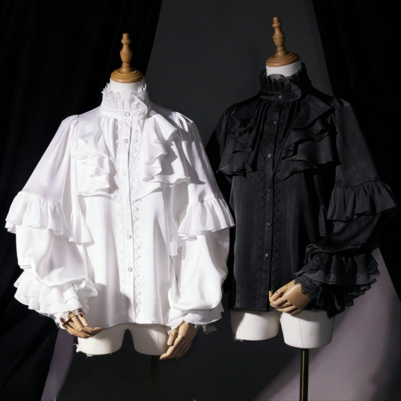 Y2K Winter Clothing - 봄 빈티지 고딕 로리타 스타일 셔츠