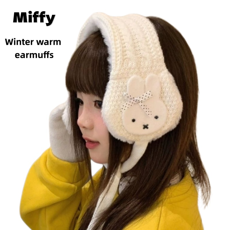 Winter Clothing Earmuffs - 여성용 귀여운 미피 니트 귀마개 –