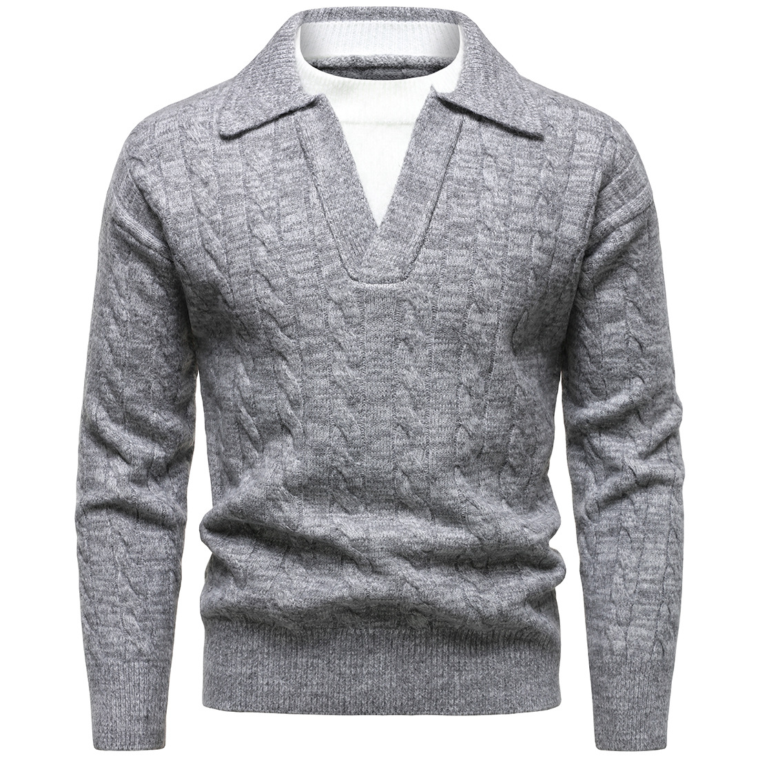 영국 스타일 헨리 V넥 스웨터 코트 남성용 풀오버 저지 - Wool Blend Coat 리뷰 및 가격