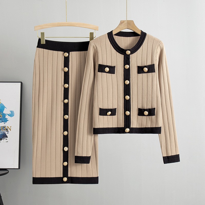 여성 가을, 겨울 새로운 오-넥 카디건 니트 스커트 세 - Winter Clothing Sales 리뷰 및 가격