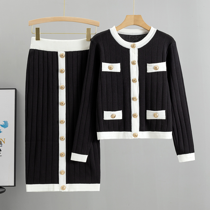 여성 가을, 겨울 새로운 오-넥 카디건 니트 스커트 세 - Winter Clothing Sales 리뷰 및 가격