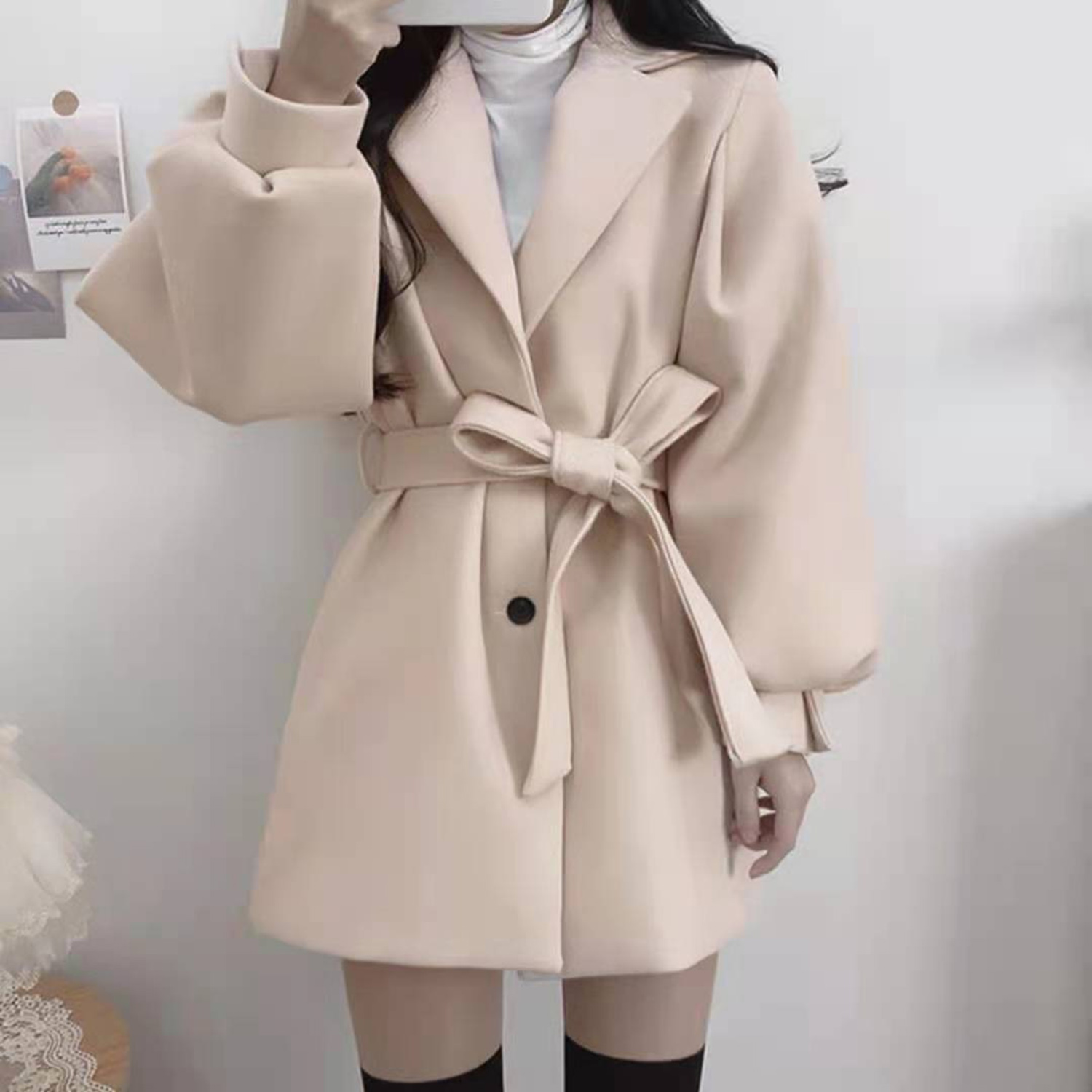 Allingentle 아이보리 여성 블레이저 울 패션  - Wool Blend Coat 리뷰 및 가격