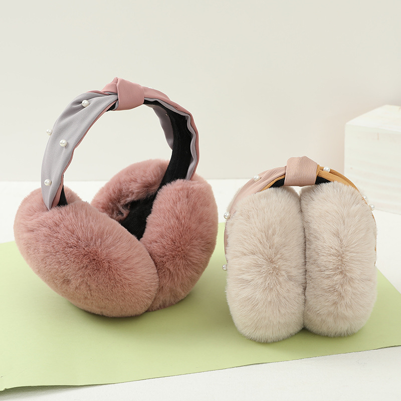 Anjj 새로운 인레이 펄 귀마개 패션 우아한 부드러운 - Winter Clothing Earmuffs 리뷰 및 가격