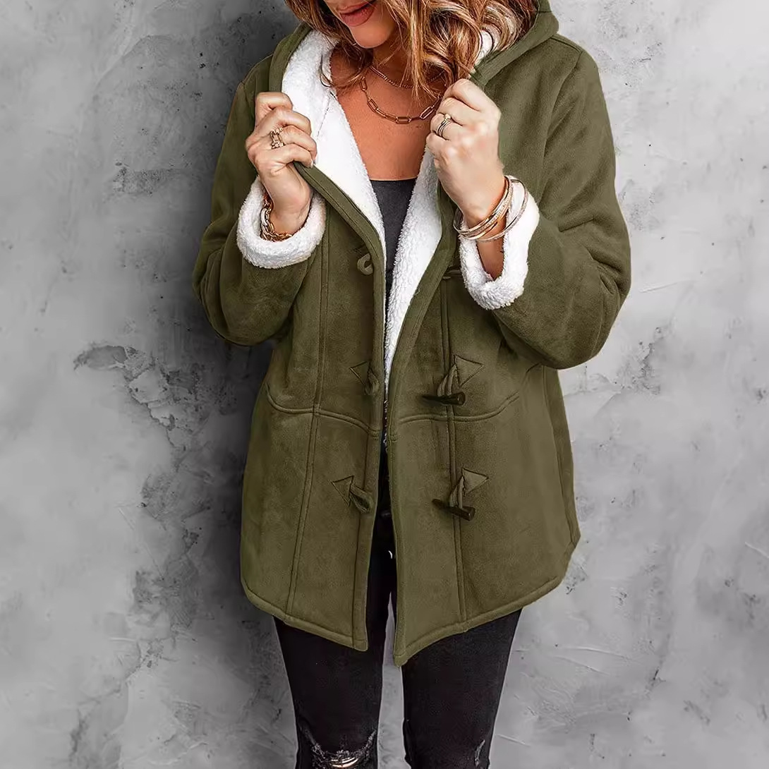 여성용 울 두꺼운 후드 코트 포켓 싱글 브레스티드 긴소 - Wool Blend Coat 리뷰 및 가격