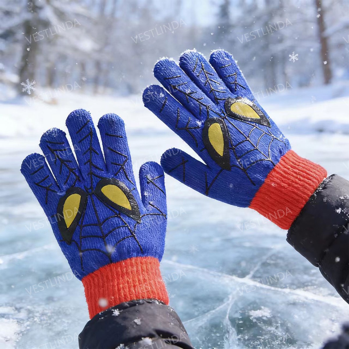 새로운 겨울용 부드럽고 따뜻한 니트 스파이더맨 장갑,  - Winter Clothing Accessories 리뷰 및 가격