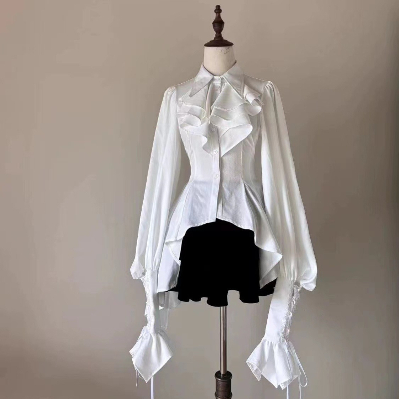 봄 빈티지 고딕 로리타 스타일 셔츠 여성 우아한 레이스 - Y2K Winter Clothing 리뷰 및 가격