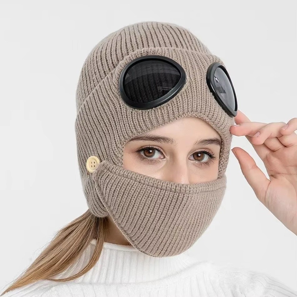 플리스 안감의 따뜻한 울 니트 모자, 의류 액세서리,  - Winter Clothing Earmuffs 리뷰 및 가격