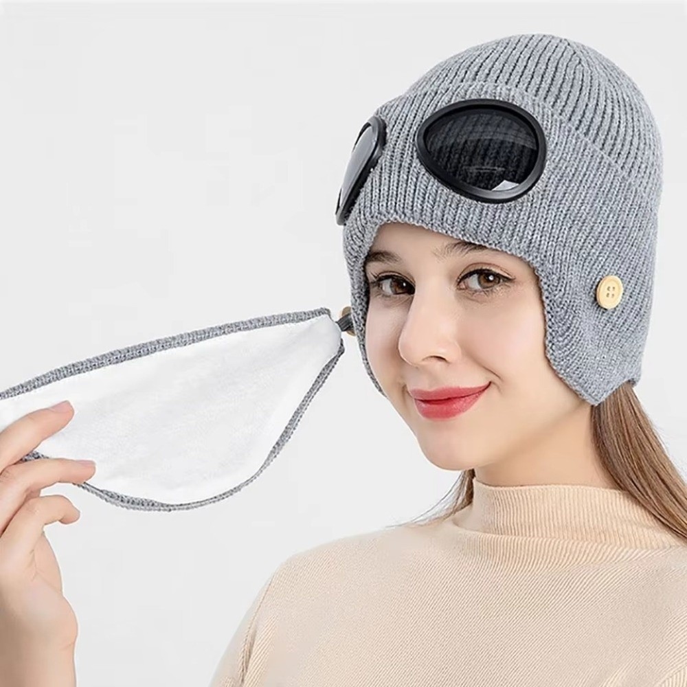 플리스 안감의 따뜻한 울 니트 모자, 의류 액세서리,  - Winter Clothing Earmuffs 리뷰 및 가격