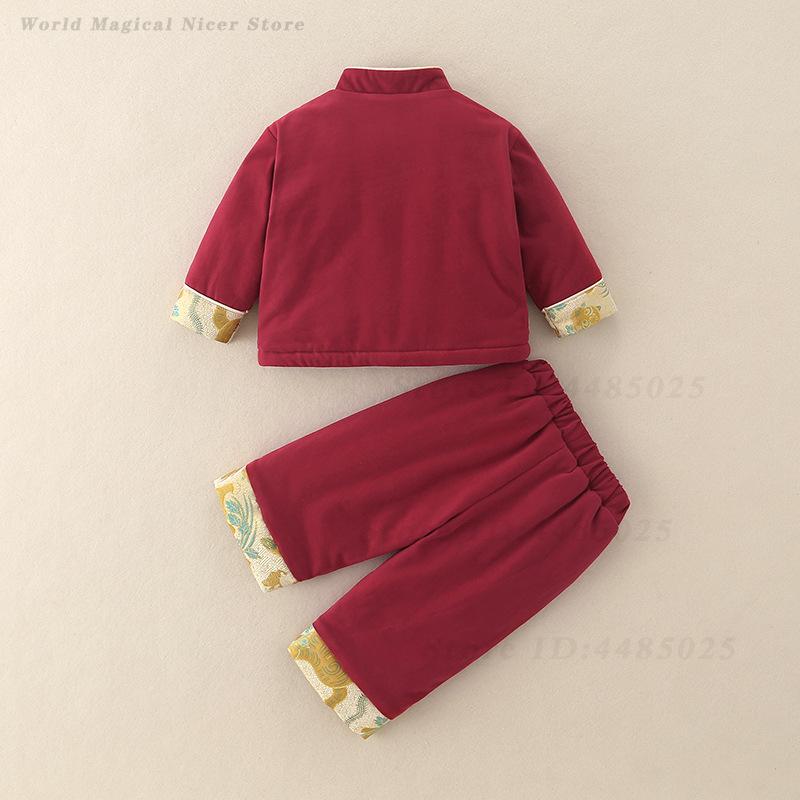 가을 겨울 두꺼운 당나라 정장 어린이 전통 중국 의상  - Winter Clothing Baby Boy 리뷰 및 가격