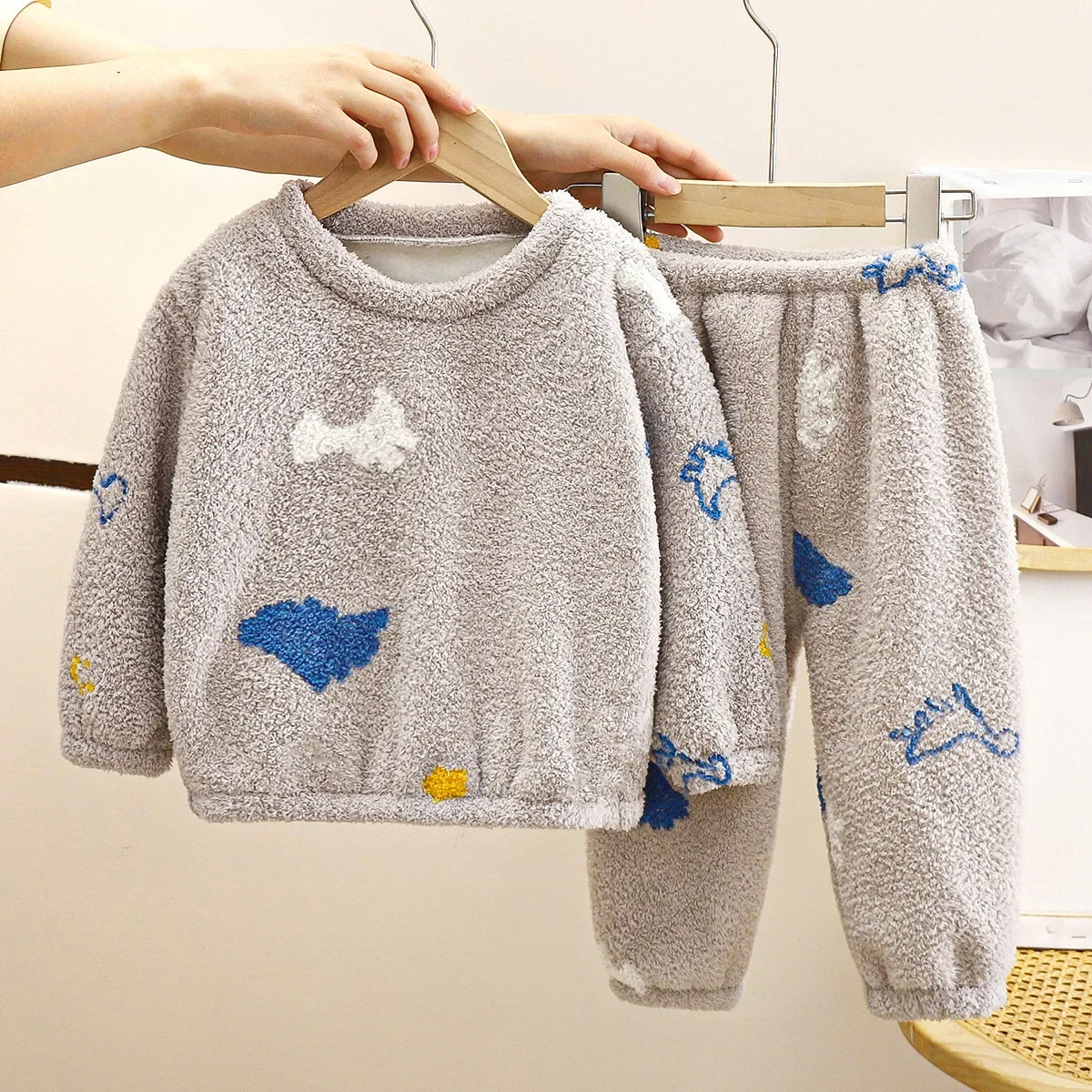 새로운 어린이 가을 겨울 두꺼운 따뜻한 양털 잠옷 귀여 - Winter Clothing Baby Boy 리뷰 및 가격