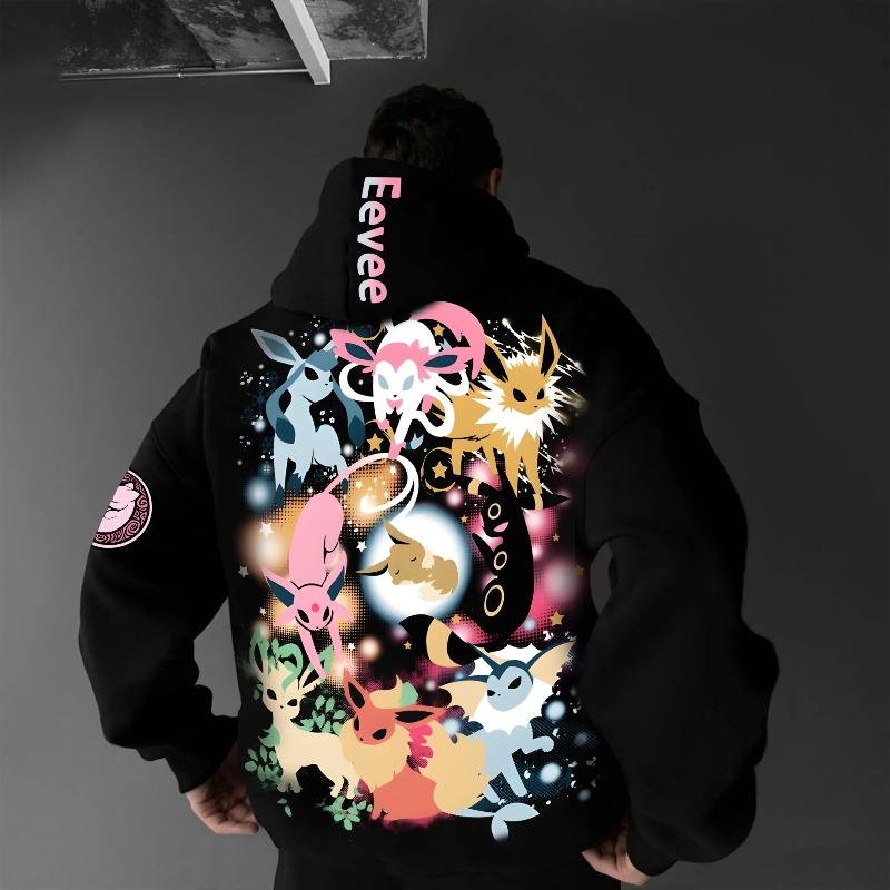 2025 포켓몬 클래식 캐릭터 이브이 패밀리 프린트 남 - Y2K Winter Clothing 리뷰 및 가격