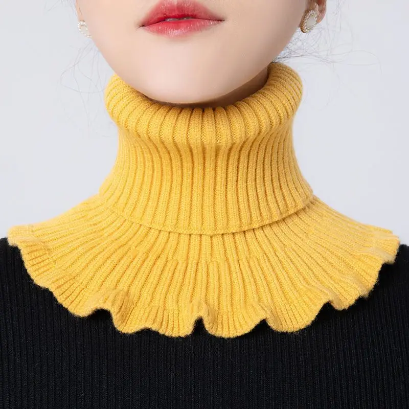 따뜻한 니트 칼라 스카프 여성 터틀넥 니트 거짓 가짜  - Winter Clothing Accessories 리뷰 및 가격