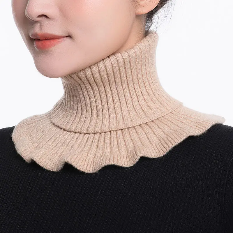 따뜻한 니트 칼라 스카프 여성 터틀넥 니트 거짓 가짜  - Winter Clothing Accessories 리뷰 및 가격