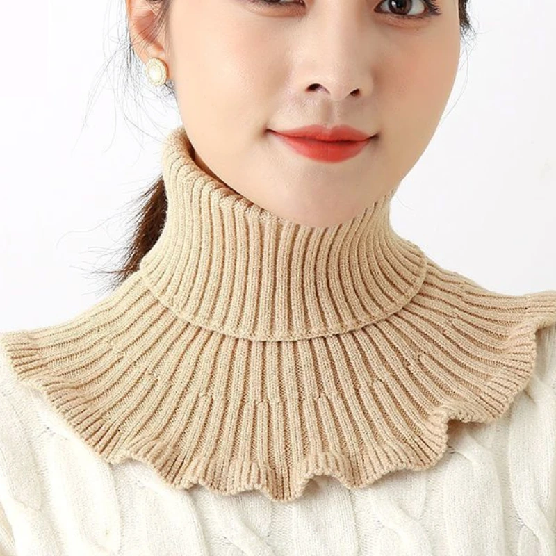 따뜻한 니트 칼라 스카프 여성 터틀넥 니트 거짓 가짜  - Winter Clothing Accessories 리뷰 및 가격
