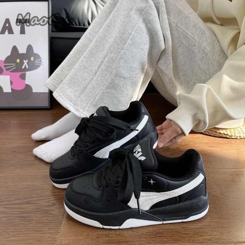 여성용 블랙 화이트 가죽 스케이트보드 신발 레이스업 캐 - Vans Shoes Old Skool 리뷰 및 가격