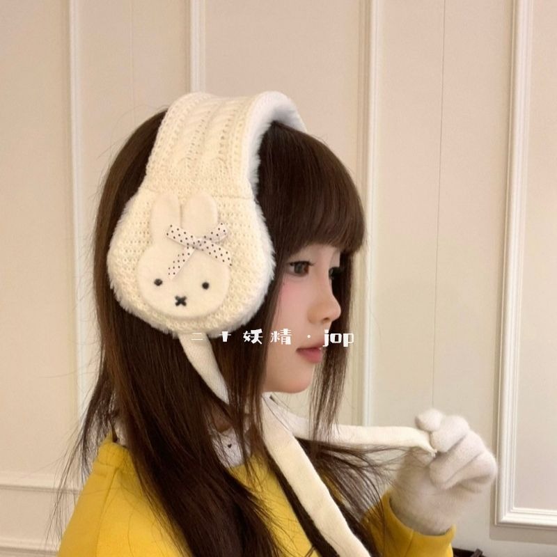 여성용 귀여운 미피 니트 귀마개 – 따뜻한 겨울용 타이 - Winter Clothing Earmuffs 리뷰 및 가격