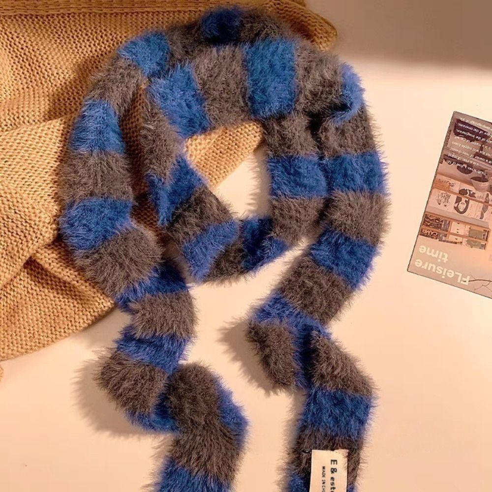 니트 Y2K 소녀 스트라이프 스카프 따뜻한 목도리 슬림 - Winter Clothing Accessories 리뷰 및 가격