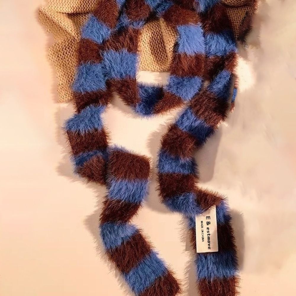 니트 Y2K 소녀 스트라이프 스카프 따뜻한 목도리 슬림 - Winter Clothing Accessories 리뷰 및 가격