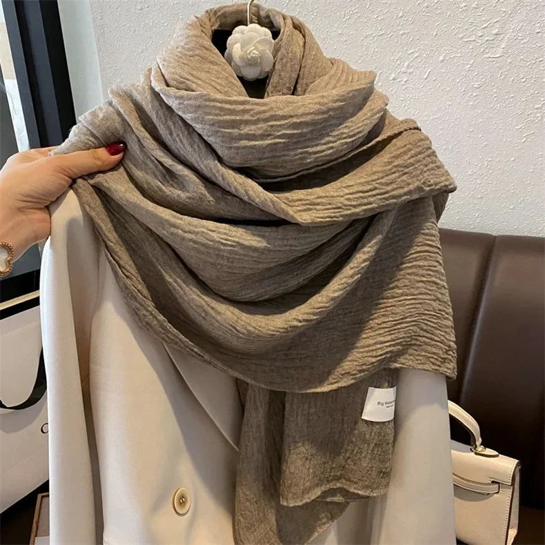 여성 코튼 리넨 스카프, 부드럽고 무지, 얇고 예술적인 - Winter Clothing Accessories 리뷰 및 가격