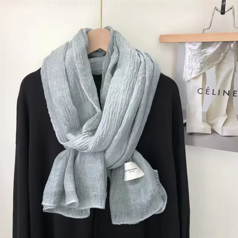 여성 코튼 리넨 스카프, 부드럽고 무지, 얇고 예술적인 - Winter Clothing Accessories 리뷰 및 가격