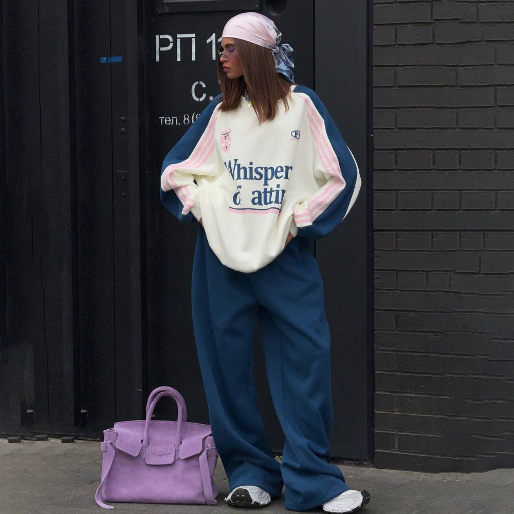 패션 대비 스웨트 셔츠 바지 정장 가을, 겨울 여성 스 - Y2K Winter Clothing 리뷰 및 가격