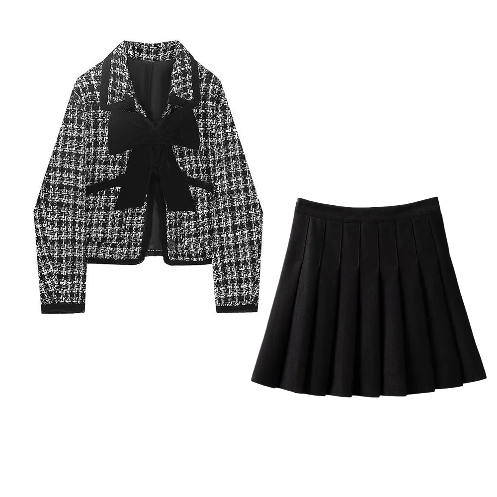 여성용 체크 무늬 나비 매듭 울 코트, 가을 겨울 프레 - Wool Blend Coat 리뷰 및 가격