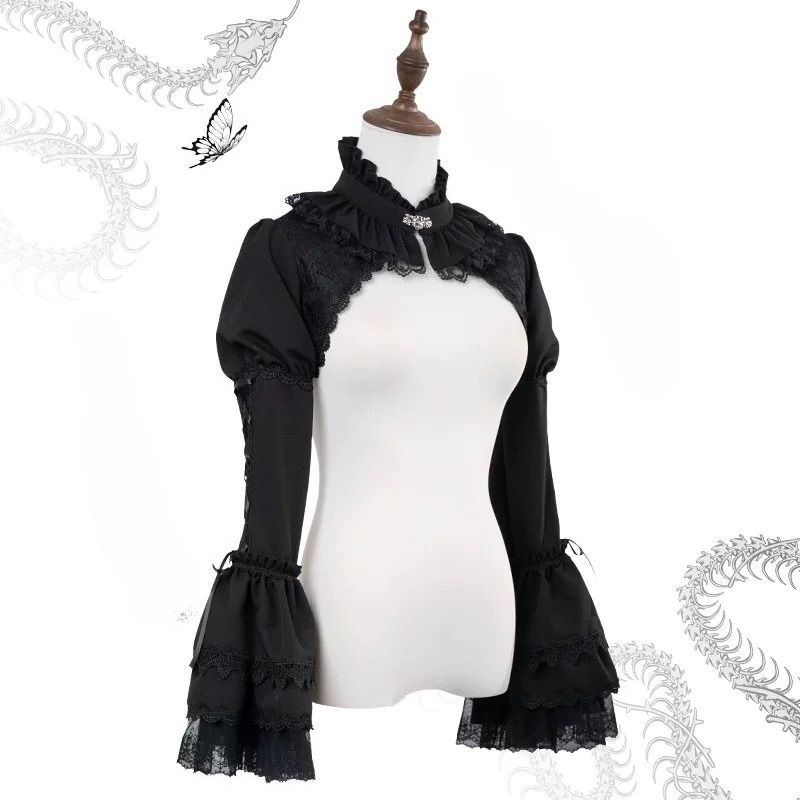 일본 고딕 Y2k 로리타 카디건 블라우스 여성 루즈 퍼 - Y2K Winter Clothing 리뷰 및 가격
