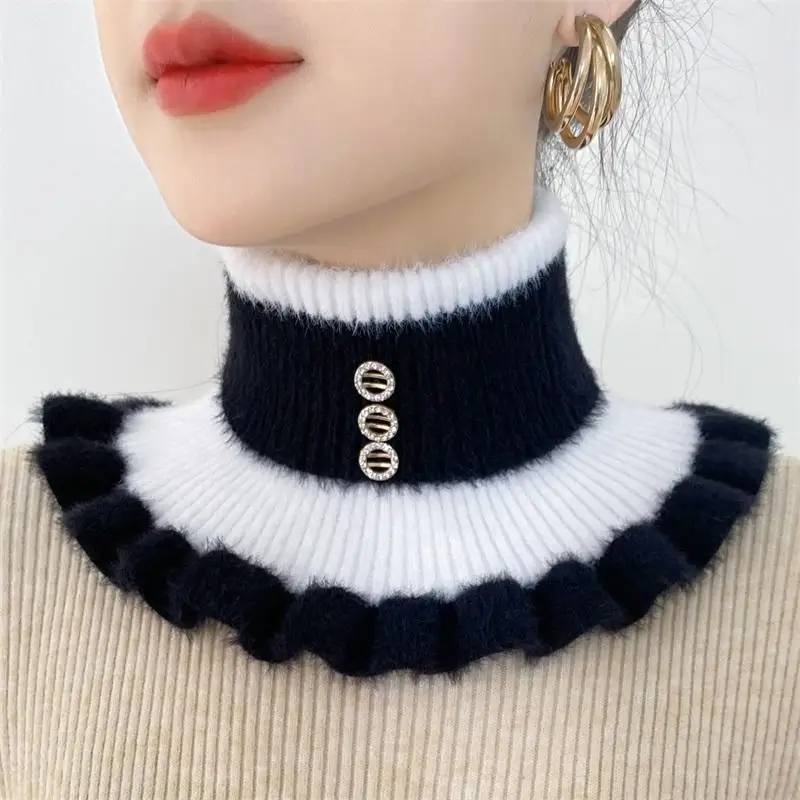 2025 여성을위한 새로운 니트 스트라이프 옷깃 칼라  - Winter Clothing Accessories 리뷰 및 가격