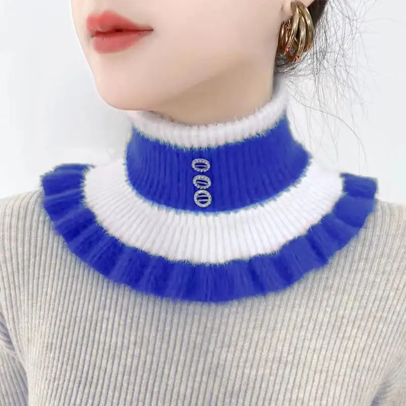 2025 여성을위한 새로운 니트 스트라이프 옷깃 칼라  - Winter Clothing Accessories 리뷰 및 가격