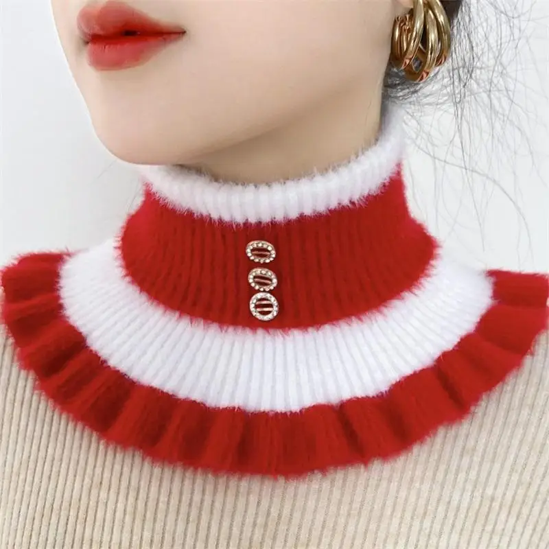 2025 여성을위한 새로운 니트 스트라이프 옷깃 칼라  - Winter Clothing Accessories 리뷰 및 가격