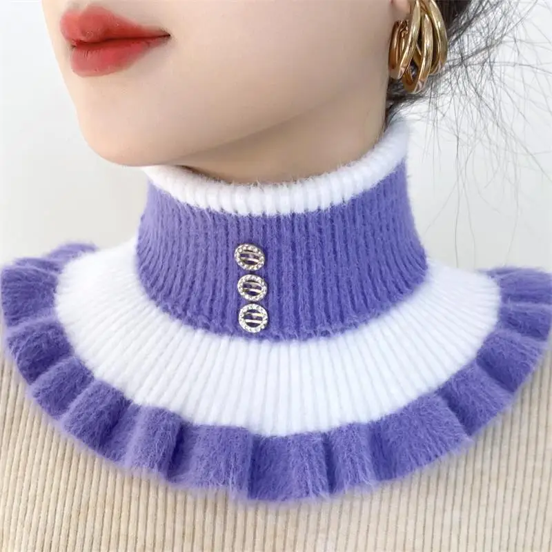 2025 여성을위한 새로운 니트 스트라이프 옷깃 칼라  - Winter Clothing Accessories 리뷰 및 가격